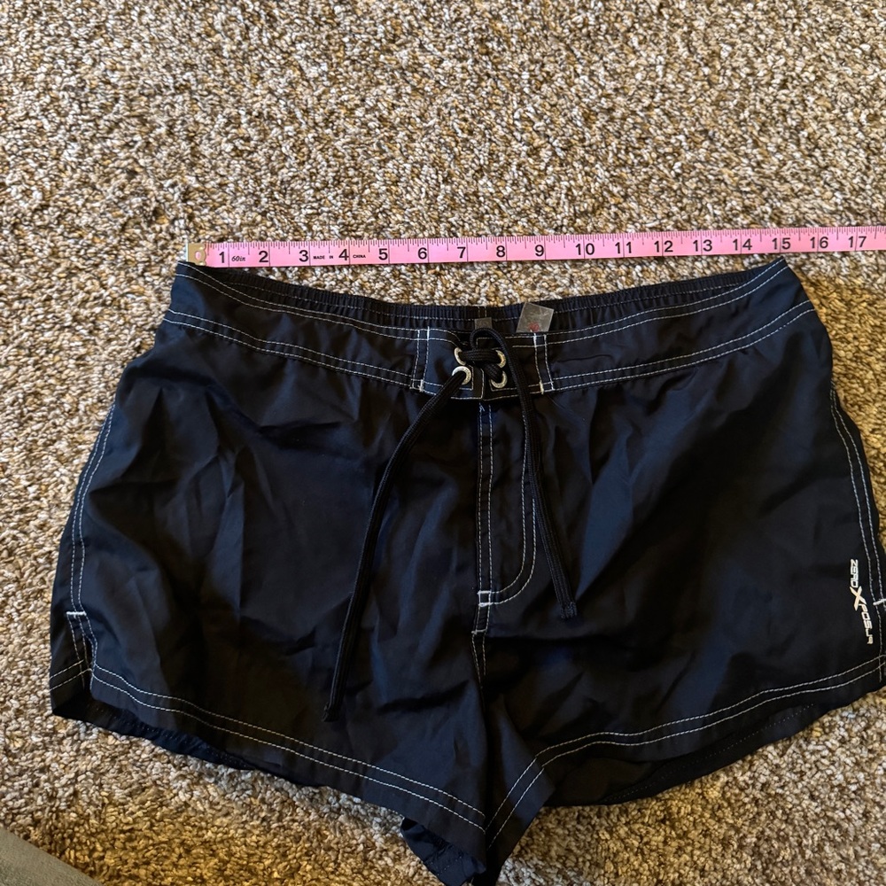 Women's Black Swim Shorts with Drawstring